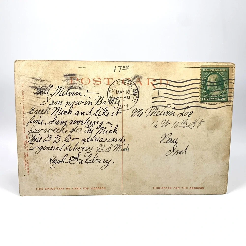 1911 Grand Trunk RR Battle Creek Ann Arbor Ferry Michigan Railroad Postcards Lot